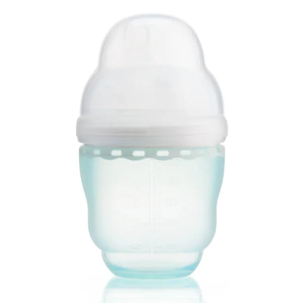 Bình sữa Olababy silicone cổ rộng 120ml (Xanh dương)