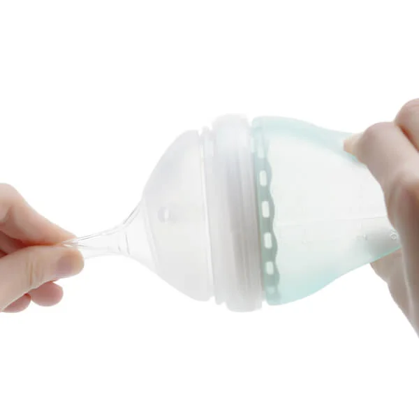 Bình sữa Olababy silicone cổ rộng 120ml (Xanh dương)