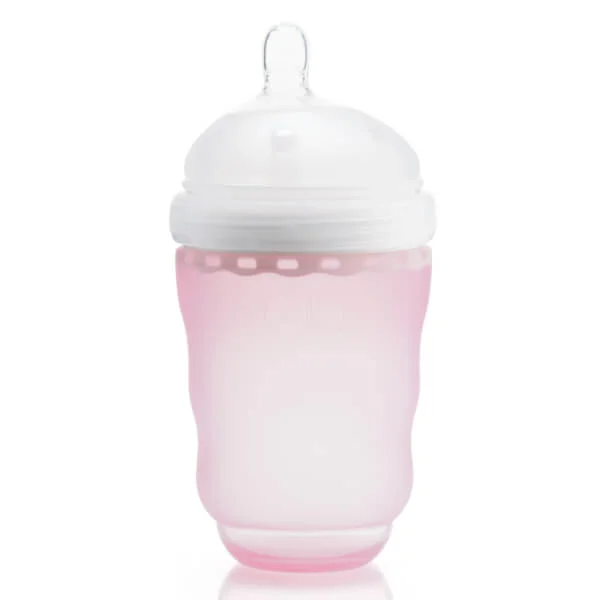 Bình sữa Olababy silicone cổ rộng 240ml (Hồng)