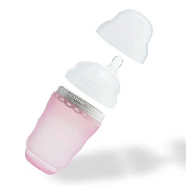Bình sữa Olababy silicone cổ rộng 240ml (Hồng)