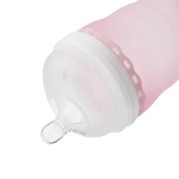 Bình sữa Olababy silicone cổ rộng 240ml (Hồng)