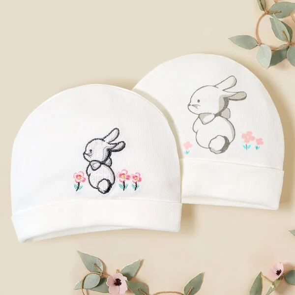 Nón sơ sinh bo 2 cái CF I129015 (1,Trắng)