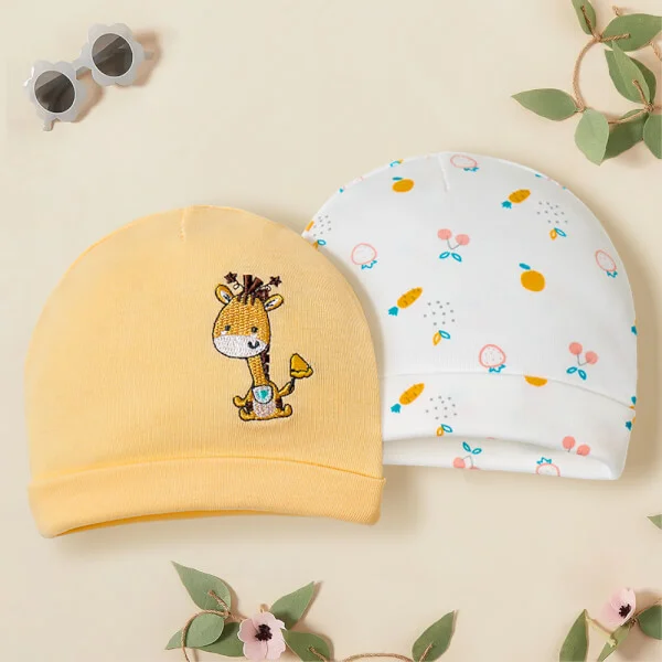 Nón sơ sinh bo 2 cái CF I129015 (1,Cam)