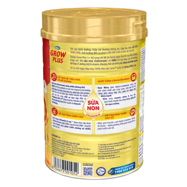 Sữa Dielac Grow Plus 1+, 1-2 tuổi, 850g