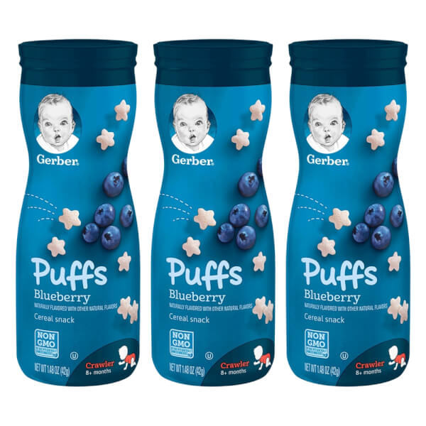 Combo 3 Bánh ăn dặm Gerber Puffs Việt Quất