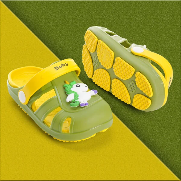 Dép sục 2 lớp unicorn CF2105 JKKE200009-93  (18-20-22-24, Xanh lục Vàng)