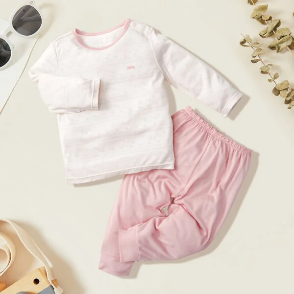 Bộ sơ sinh dài dêt jacquard Animo I1121048 (3-6M,Hồng nhạt)