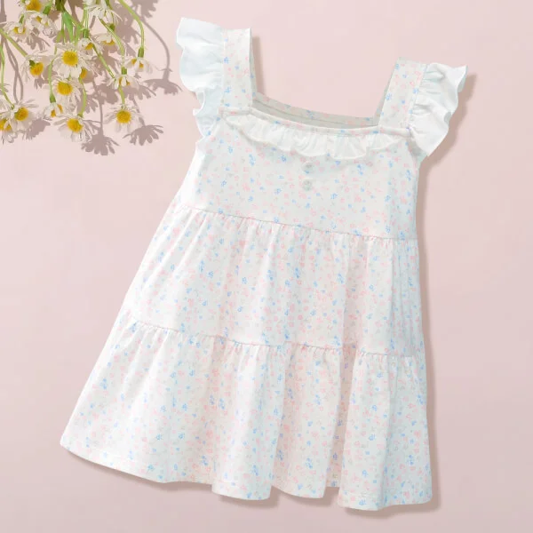 Đầm bé gái_BST hoa nhí Animo G1221005 (6M-3Y,Trắng họa tiết)