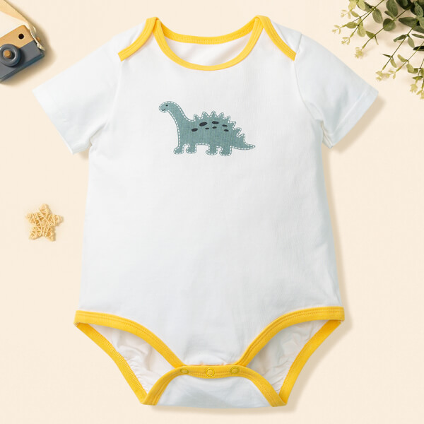 Bodysuit bé trai tam giác Animo B1121015 (0-12M,Trắng)