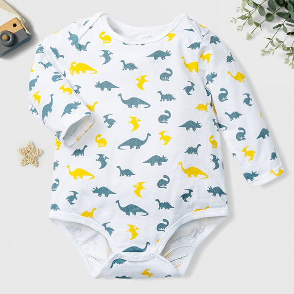 Bodysuit bé trai tam giác Animo B1121013 (0-12M,Trắng)