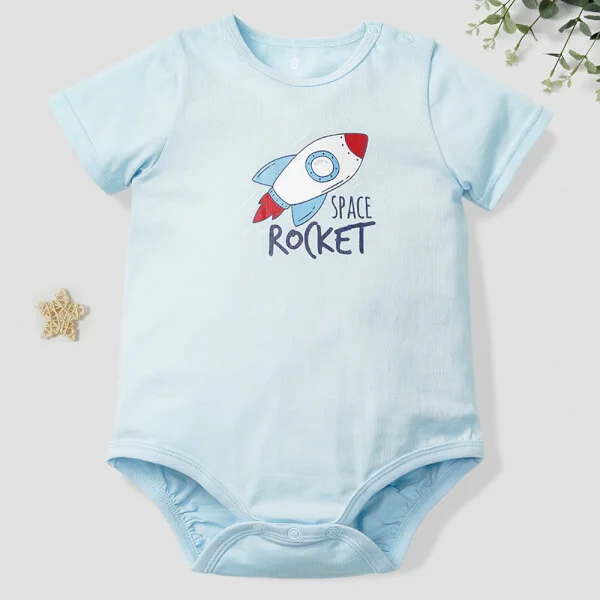 Bodysuit bé trai tam giác Animo B1121005 (0-12M,Xanh)