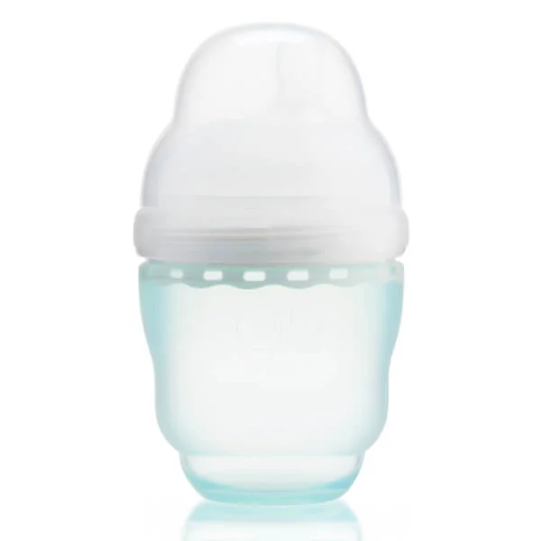 Combo 2 bình sữa Olababy silicone cổ rộng 120ml (Xanh dương)
