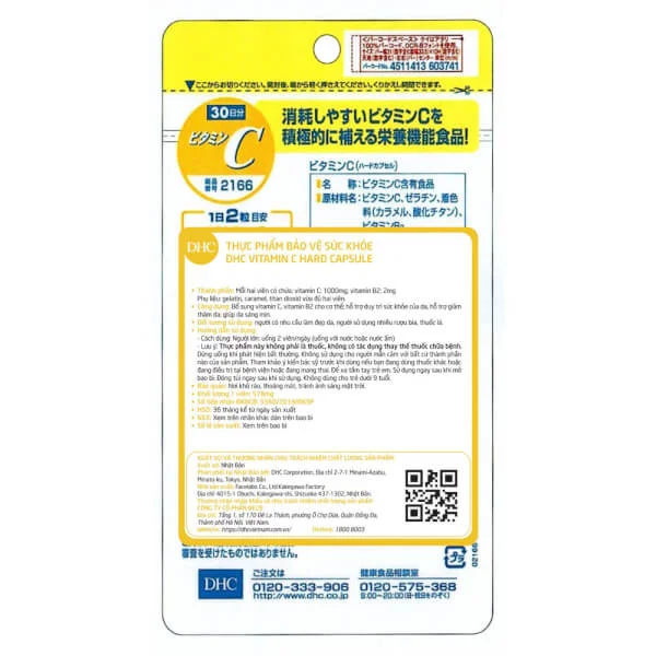 Combo 2 Viên uống bổ sung Vitamin C DHC