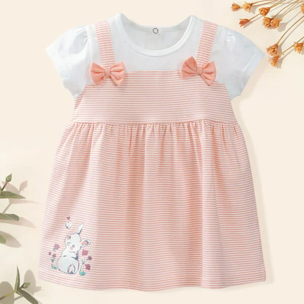 Đầm thun bé gái Animo G1121003 (6-24M,Hồng)