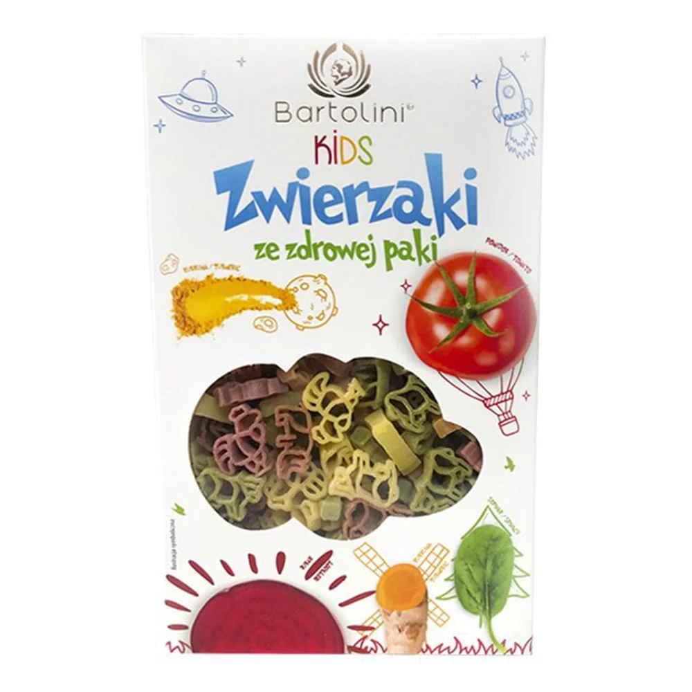 Combo 2 Mì nui rau củ cho bé hình động vật Bartolini (250g)