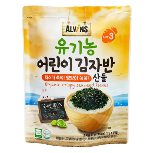 Rong biển hữu cơ rắc cơm vị rau củ Alvins (21g)