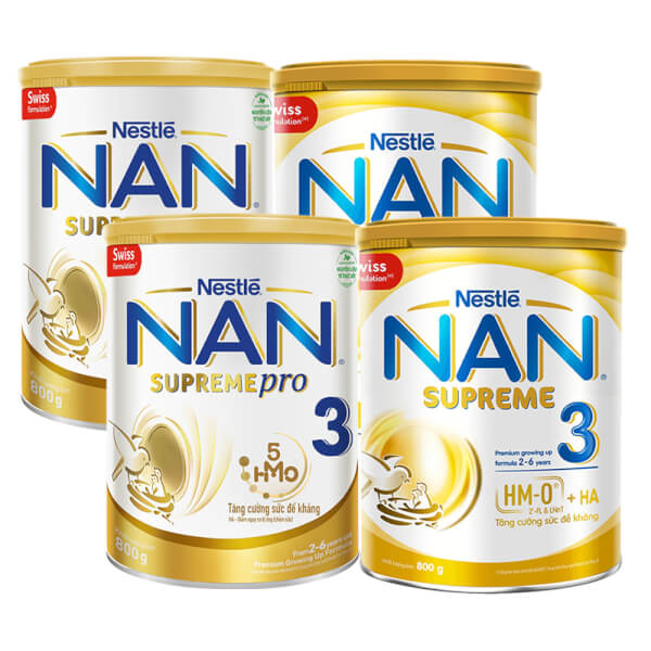 Combo 2 NAN Supreme 3 (2HMO) 800g và 2 NAN Supreme Pro 3 800g