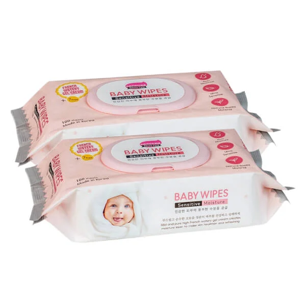 Combo 2 Khăn ướt ConCung Gentle Care Hàn Quốc cho da nhạy cảm, 100 tờ (màu hồng)