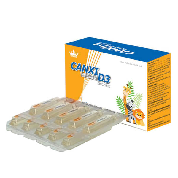 Canxi Vitamin D3 Kingphar (hộp 20 ống x 5ml)