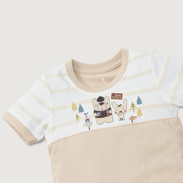 Bộ bé trai ngắn BST thú cưng Animo B1121025 (6M-3Y,Trắng)