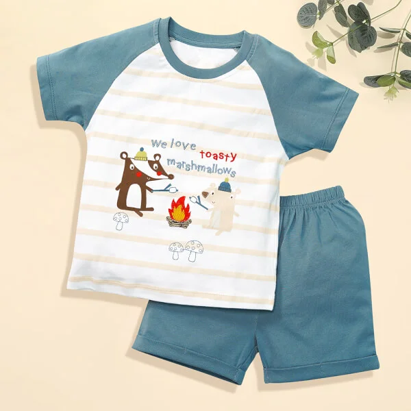 Bộ bé trai ngắn BST thú cưng Animo B1121023 (6M-3Y,Trắng)