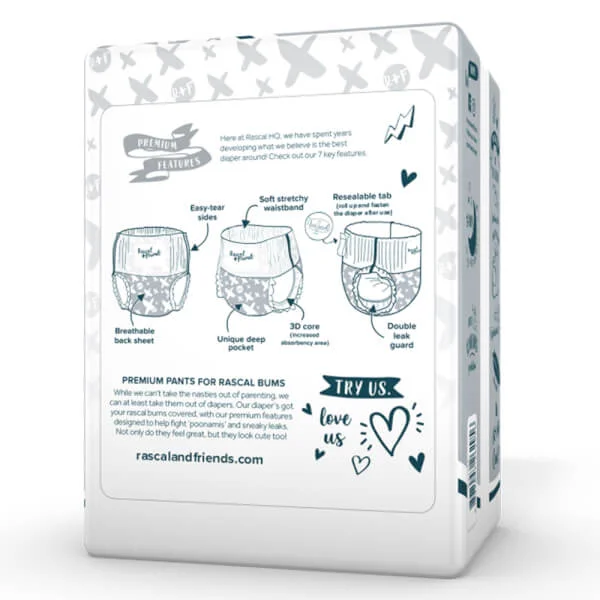 Tã quần Rascal + Friends (XXL, 16kg, 10 miếng)