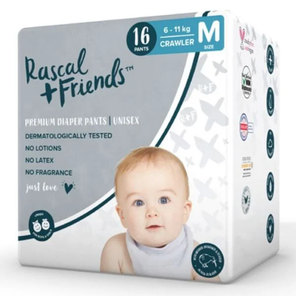 Tã quần Rascal + Friends (M, 6-11kg, 16 miếng)