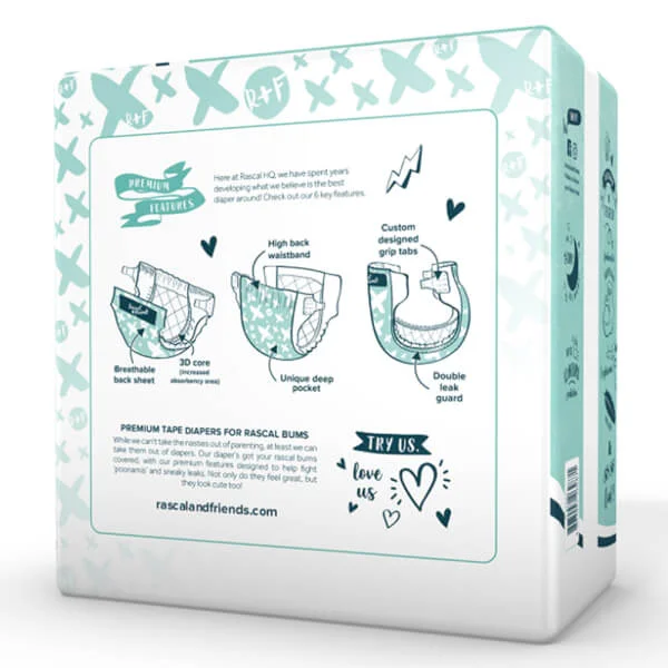 Tã dán Rascal + Friends (L, 10-15kg, 18 miếng)