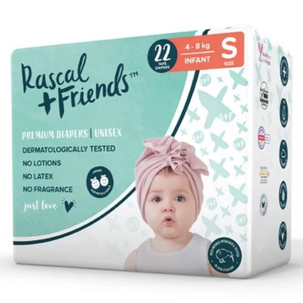 Tã dán Rascal + Friends (S, 4-8kg, 22 miếng)