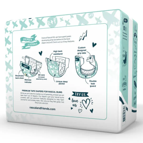 Tã dán sơ sinh Rascal + Friends (NB, 3-5kg, 24 miếng)