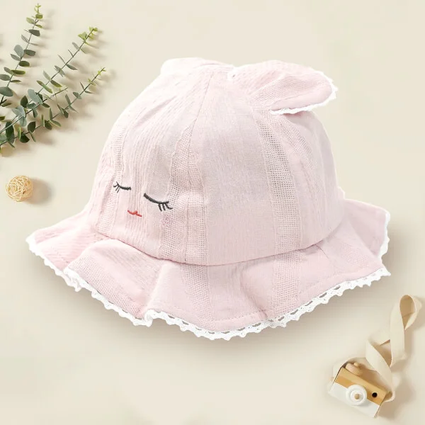 Nón bé gái thỏ con Animo A2109_MN047 (1-3Y,Hồng nhạt)