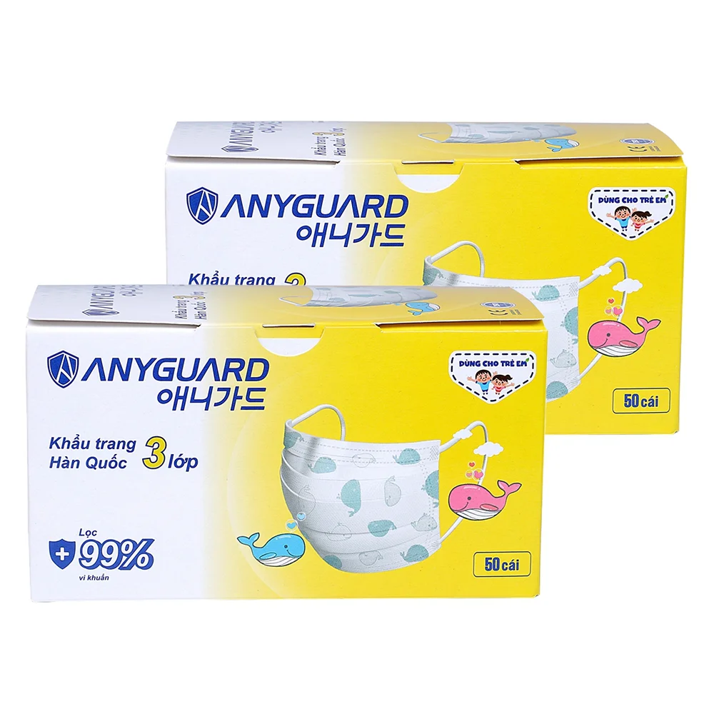 Combo 2 Khẩu trang em bé Anyguard (50 cái/hộp)