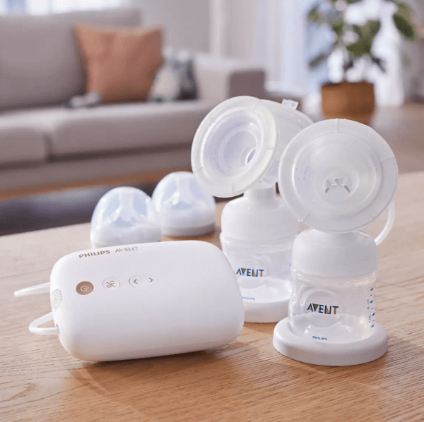 Combo 1 Balo đa năng cho mẹ bỉm sữa - màu hồng M37661 & 1 Máy hút sữa điện đôi Philips Avent Eureka Plus (E-Plus) SCF 394/11