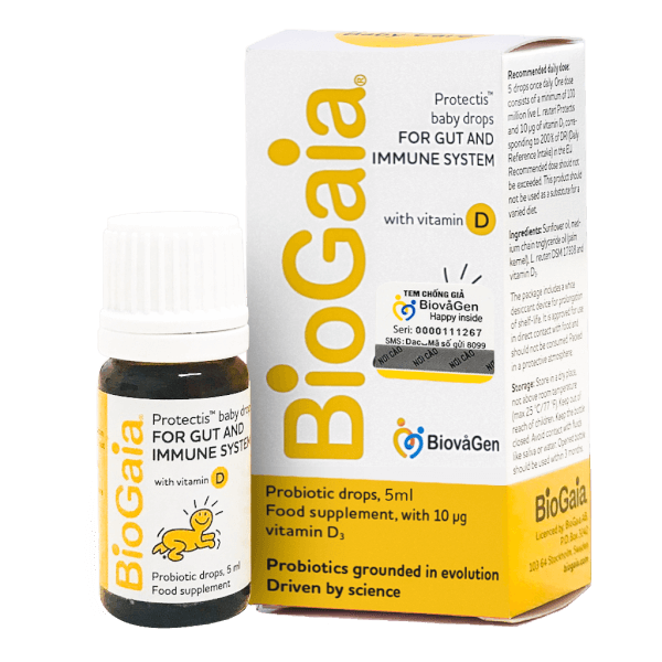 Combo 2 Men vi sinh Biogaia Protectis + Vitamin D3