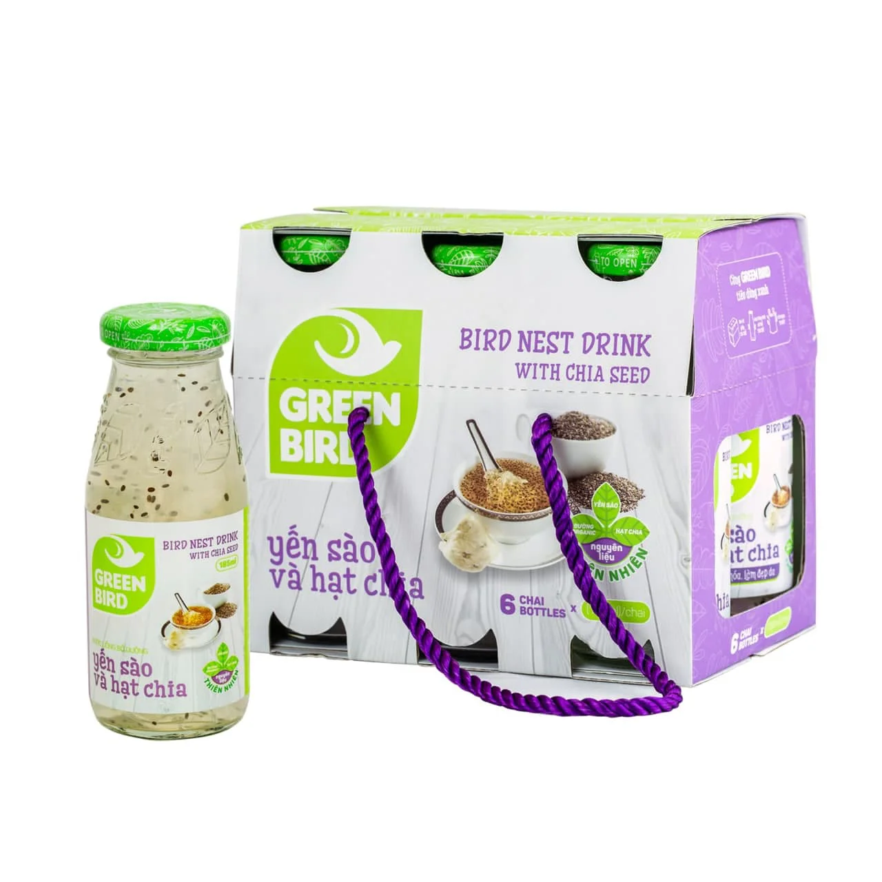 Nước uống bổ dưỡng yến sào và hạt chia Green Bird