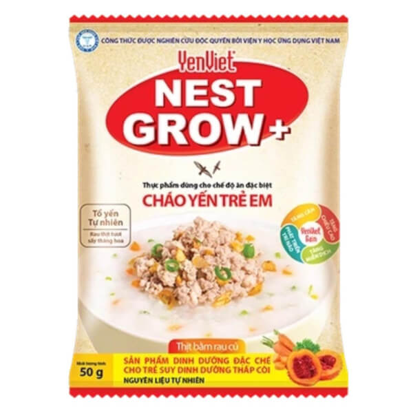 Cháo Yến Trẻ Em YenViet Nest Grow - Thịt Bằm Rau Củ 50g