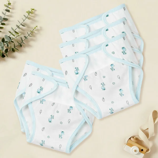 Tã vải sơ sinh dán 5 cái CF I129016 (cỡ 1/2/3,Xanh)