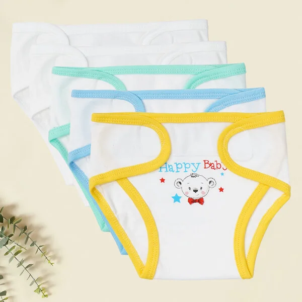 Tã vải sơ sinh dán 5 cái HELLO B&B I0220001 (cỡ S/M,Trắng)