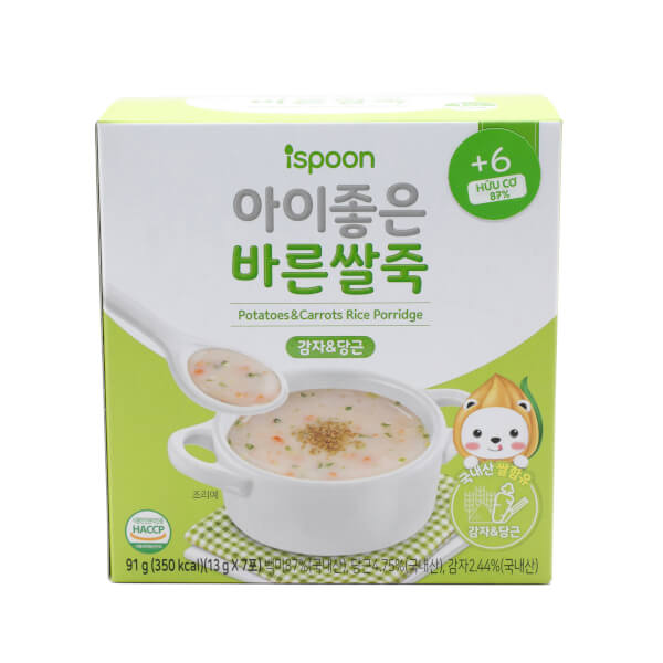 Bột cháo ăn dặm hữu cơ Ispoon vị khoai tây, cà rốt