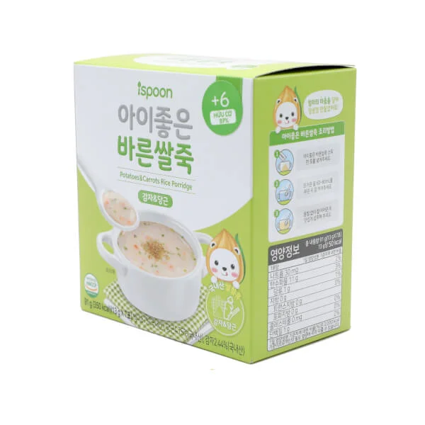 Bột cháo ăn dặm hữu cơ Ispoon vị khoai tây, cà rốt