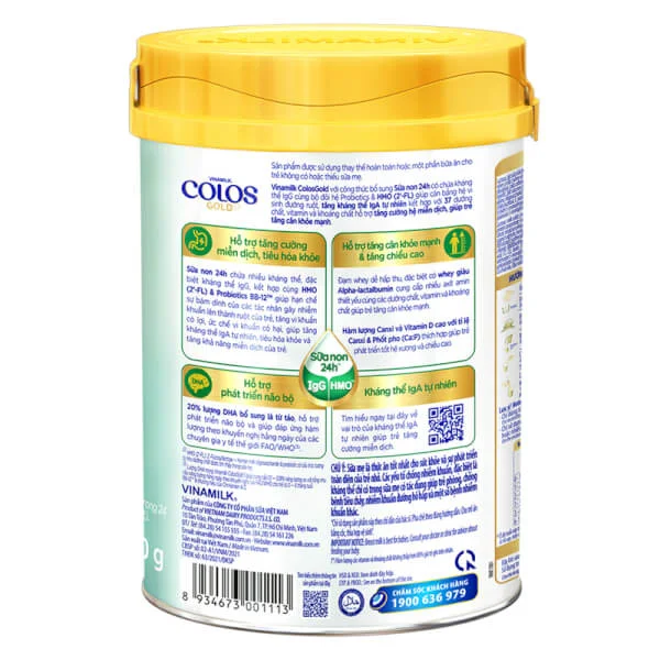 Sữa Vinamilk ColosGold số 1 800g (0-1 tuổi)