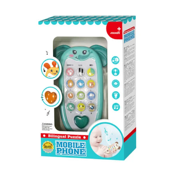 Đồ chơi điện thoại hình voi con RFD376560 (Xanh)