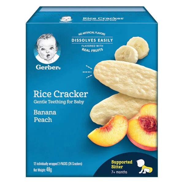 Thực Phẩm Bổ Sung Bánh gạo Gerber vị Chuối Đào