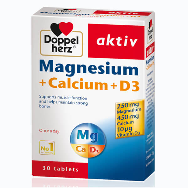 Viên uống bổ sung Canxi Doppelherz Magnesium, Calcium, Vitamin D3