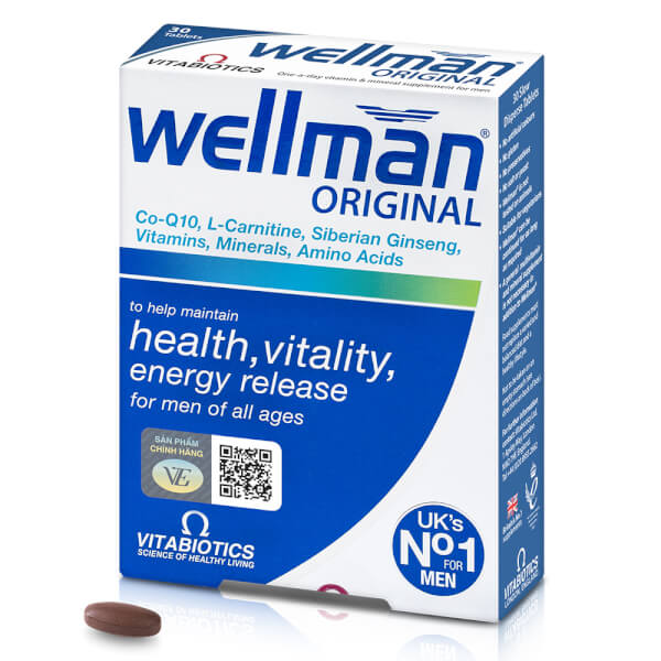 Viên uống bổ sung sức khỏe nam giới Wellman Vitabiotics (Hộp 30 viên)