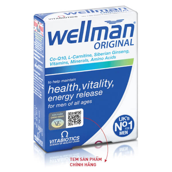 Viên uống bổ sung sức khỏe nam giới Wellman Vitabiotics (Hộp 30 viên)