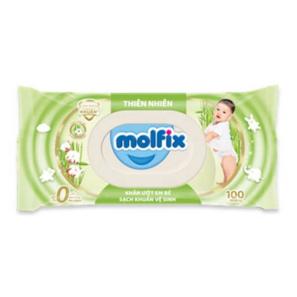 Combo 5 Khăn ướt em bé sạch khuẩn vệ sinh Molfix 100 miếng