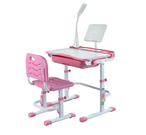 Bộ bàn ghế thông minh chống gù lưng Kachi (màu hồng) MK-296