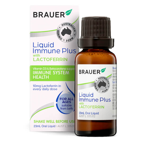 Thực phẩm bảo vệ sức khỏe bổ sung Lactoferrin cho bé Brauer Liquid Immune Plus