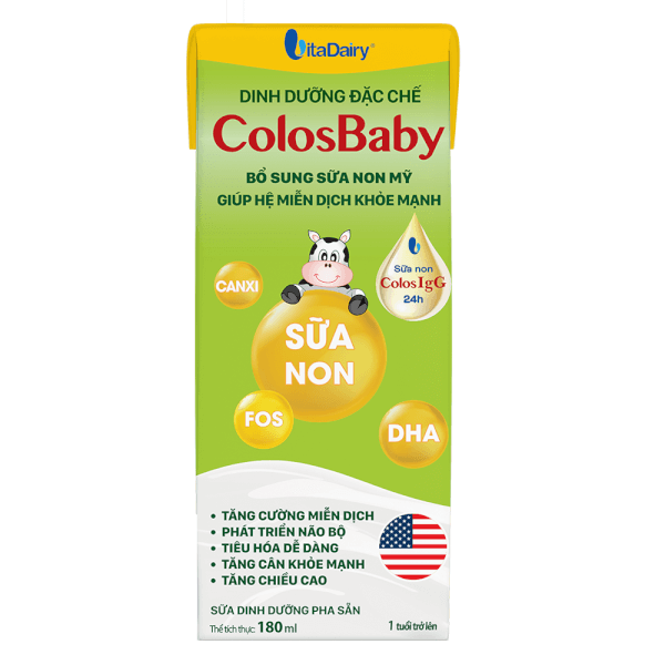 Thùng Sữa bột pha sẵn Colosbaby 180ml (lốc 4 hộp) - 12 lốc